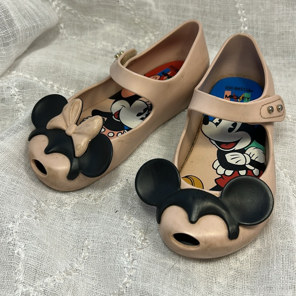 Mini Melissa Mikey and Minnie mouse cute peep toe sandals - Picture 2 of 10